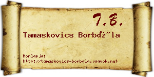 Tamaskovics Borbála névjegykártya